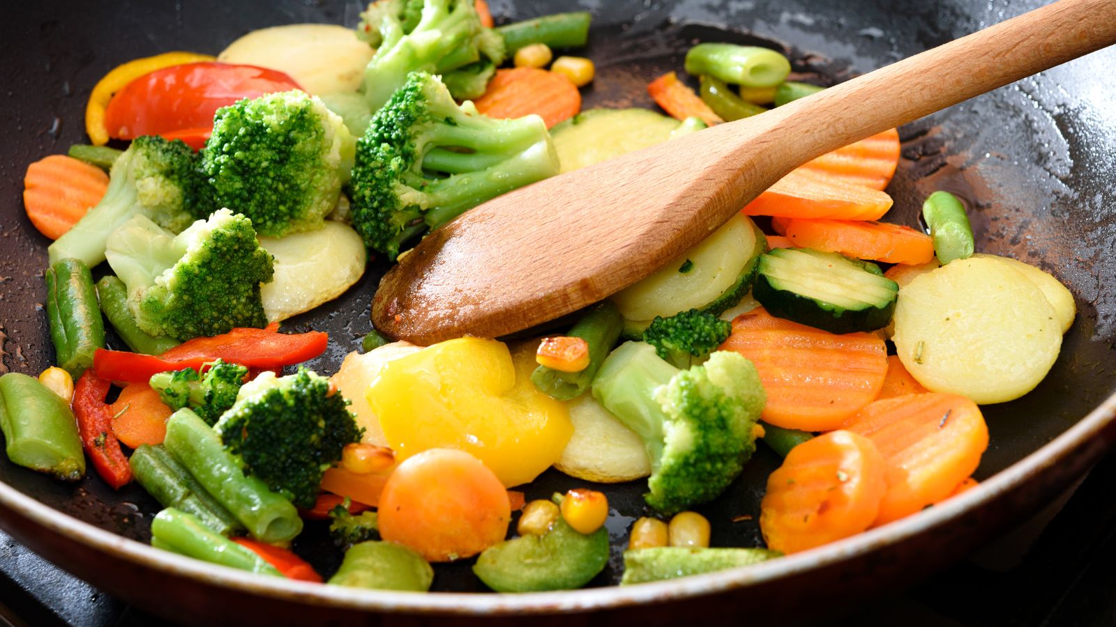 Verduras en una sartén